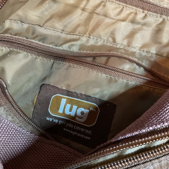 “lug”Brown Crossbody Multi Pocket Nylon Bag. - Picture 9 of 16